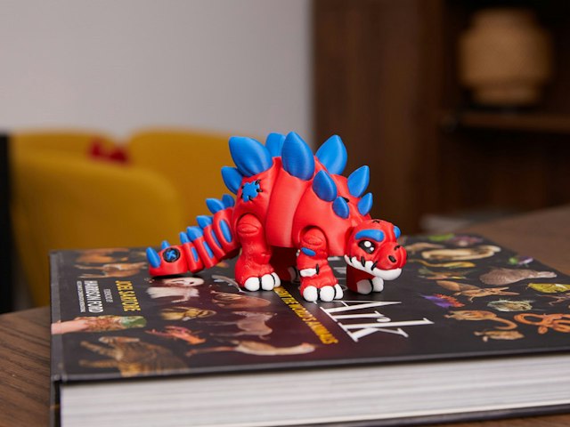 3D printed articulated dinosaur toy