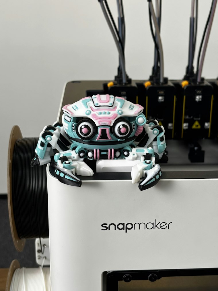 Colourful 3D printed robot model